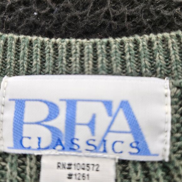 BFA Classics Womens Sweater Green Size 1X 100% Cotton Button Close Long Sleeve - Picture 6 of 12
